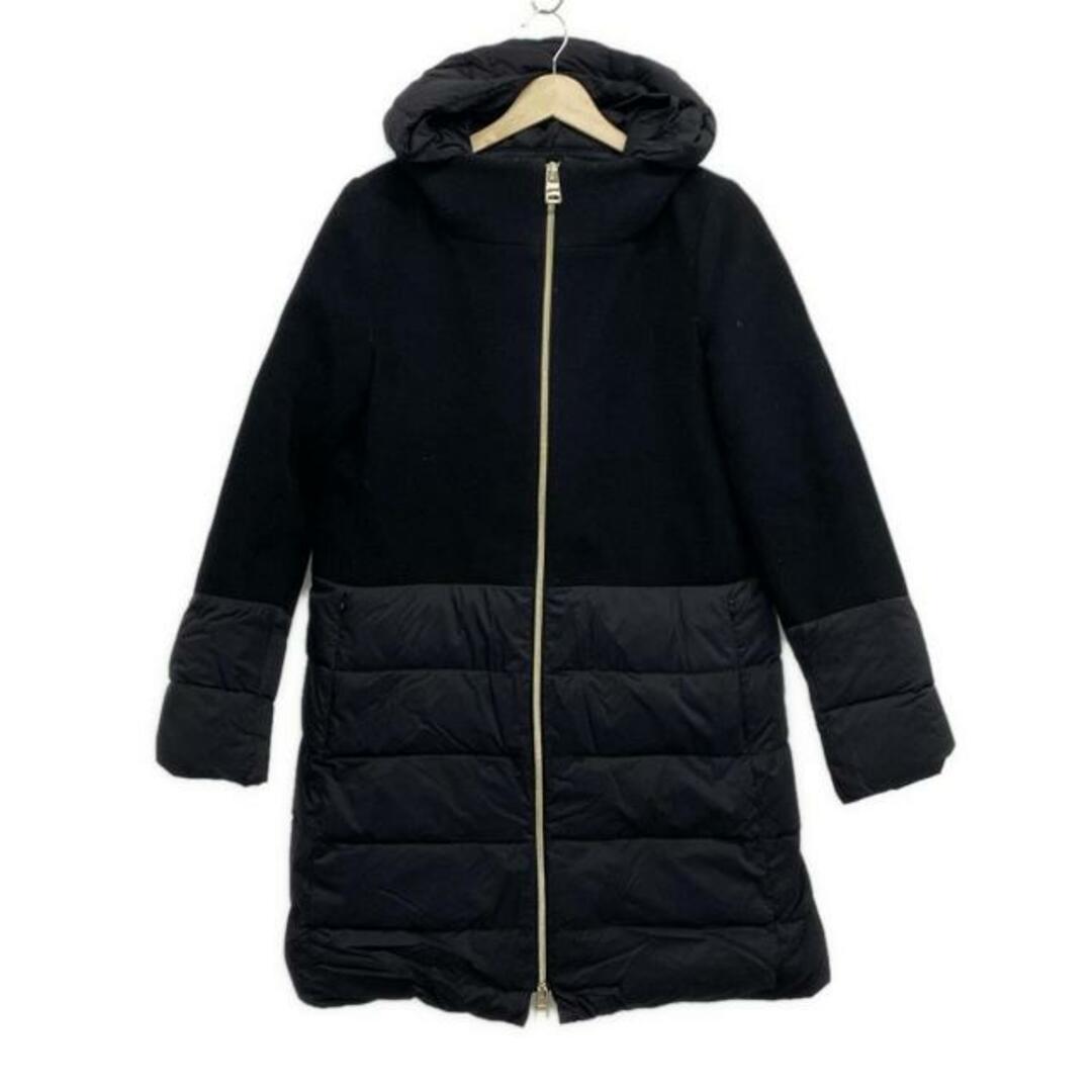 HERNO(ヘルノ) ダウンコート サイズ44 L レディース美品 - 黒 HERNO(ヘルノ) ダウンコート サイズ44 L レディース美品 - 黒