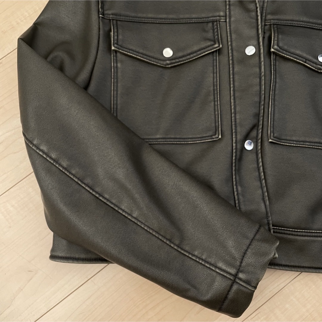 ZARA - ZARA フェイクレザークロップドジャケットの通販 by ZARA - ZARA フェイクレザークロップドジャケットの通販 by