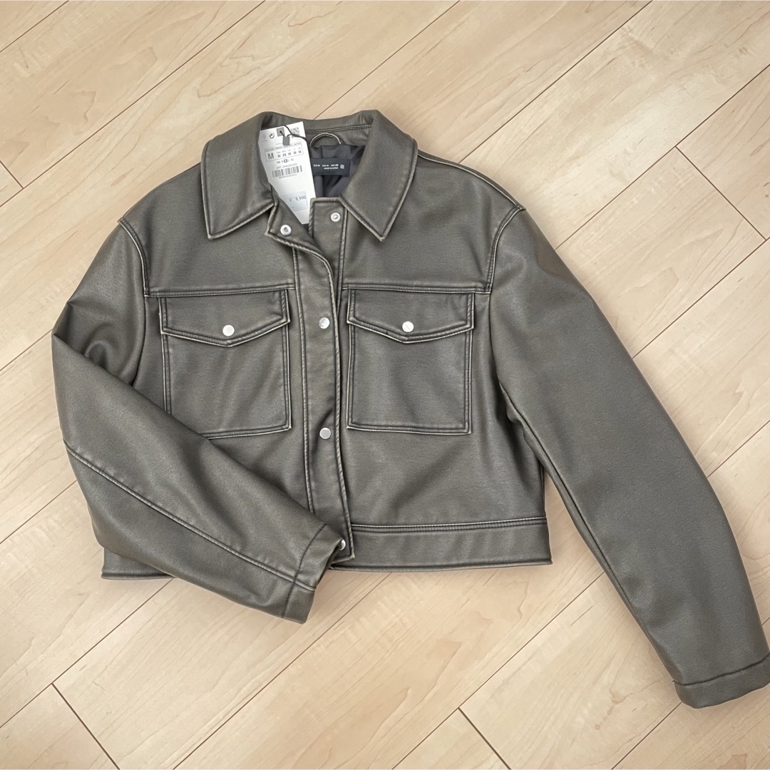 ZARA - ZARA フェイクレザークロップドジャケットの通販 by ZARA - ZARA フェイクレザークロップドジャケットの通販 by
