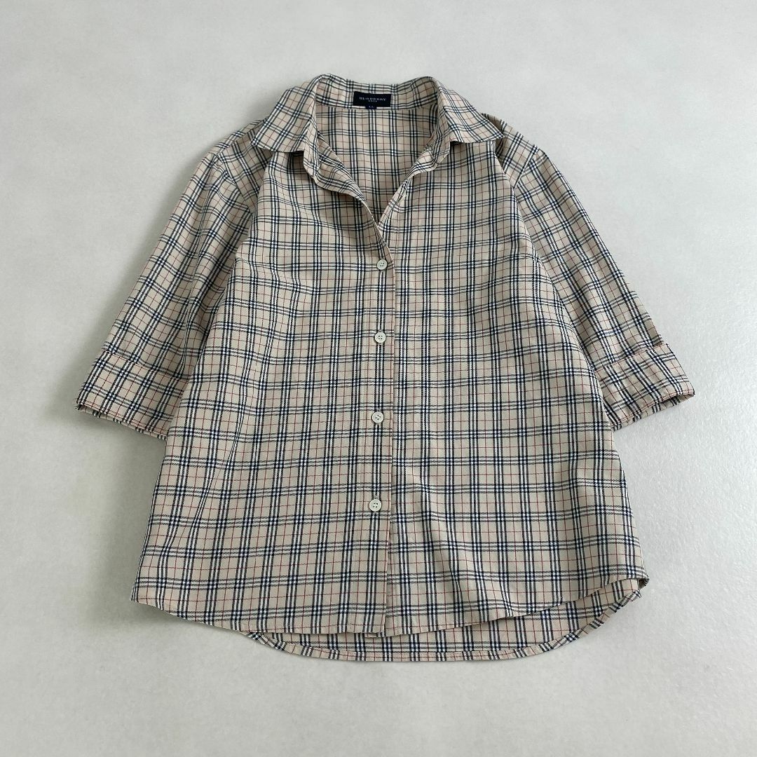 BURBERRY - バーバリーゴルフ　ブラウス　ノバチェック　シャツ　ベージュ　大きめ　LL