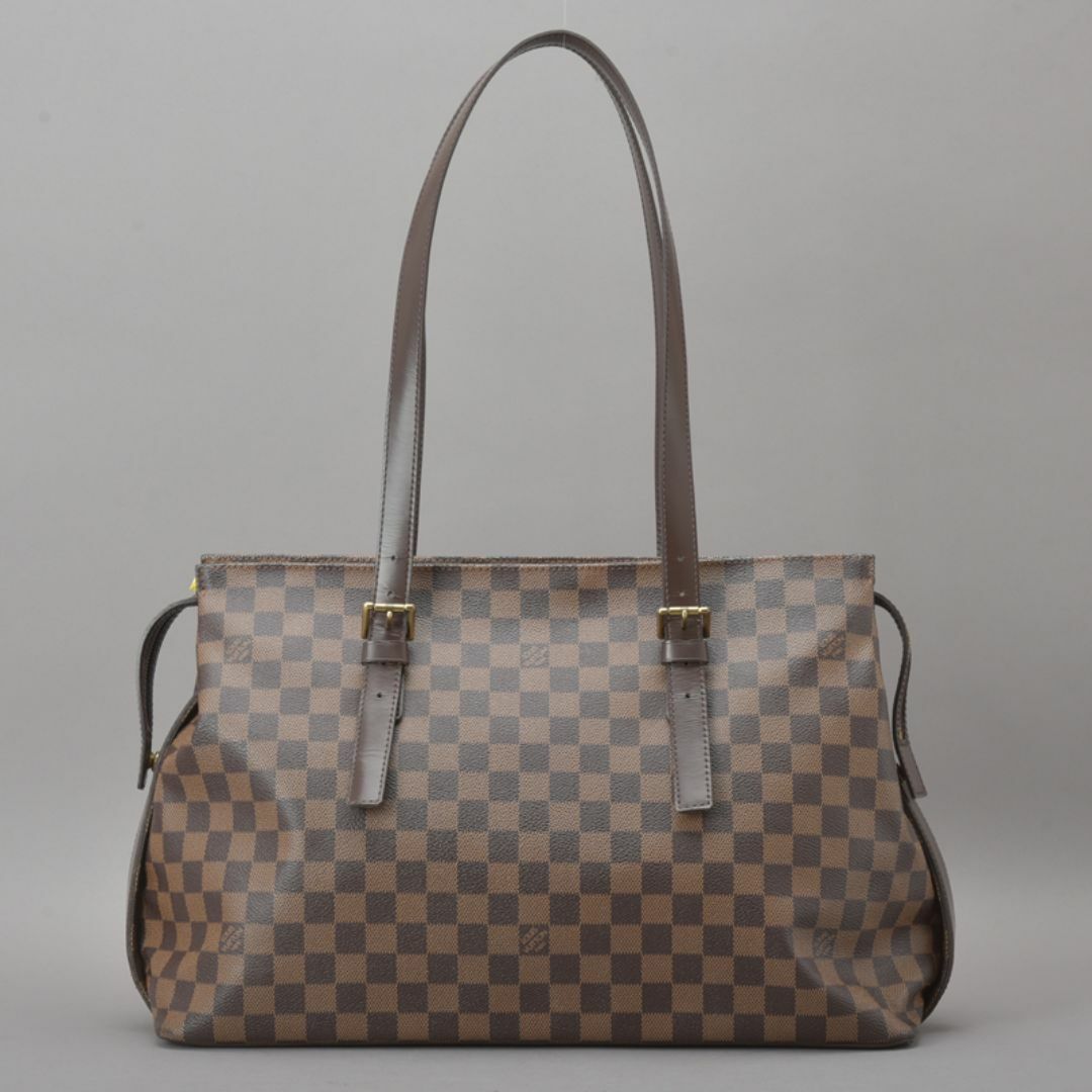 LOUIS VUITTON - 美品◇ルイヴィトン チェルシー トートバッグ ダミエ レザー ブラウンショルダー