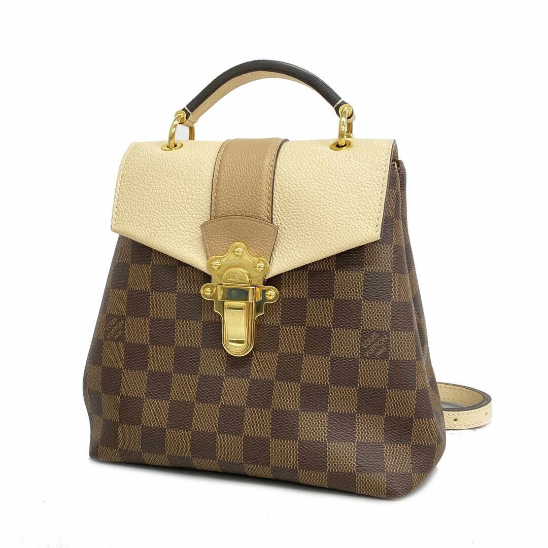 LOUIS VUITTON - 【4te4932】ルイヴィトン リュック・デイパック ダミエ クラプトン バックパック N42259 エベヌ/クレーム【中古】レディース