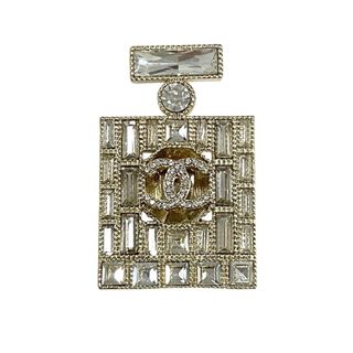 シャネル(CHANEL)のシャネル CHANEL ブローチ コサージュ ゴールド ココマーク 香水 ボトル ビジュー ラインストーン(ブローチ/コサージュ)