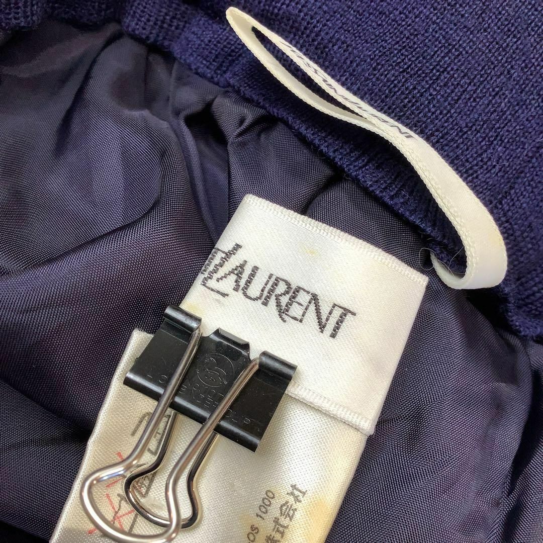 Yves Saint Laurent ウール プリーツ スカート ネイビー Yves Saint Laurent ウール プリーツ スカート ネイビー