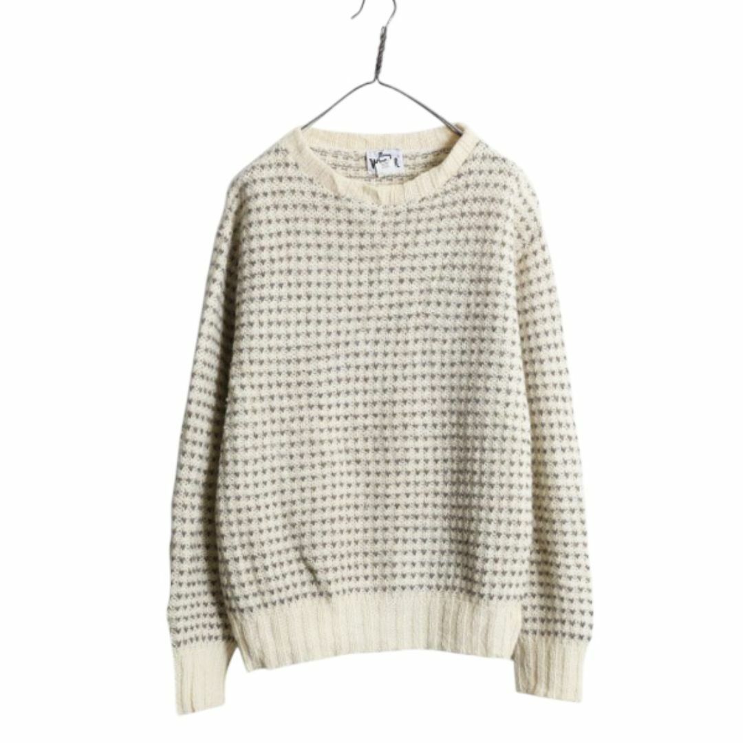 WOOLRICH - 70s USA製 ウールリッチ バーズアイ ニット セーター WOOLRICH - 70s USA製 ウールリッチ バーズアイ ニット セーター