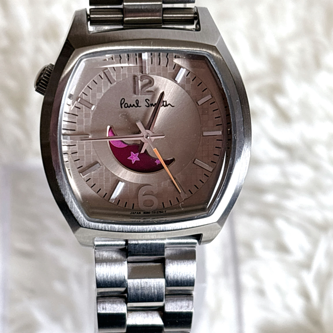 希少】Paul Smith ポールスミス 腕時計 ムーンフェイズ トノー型 希少】Paul Smith ポールスミス 腕時計 ムーンフェイズ トノー型