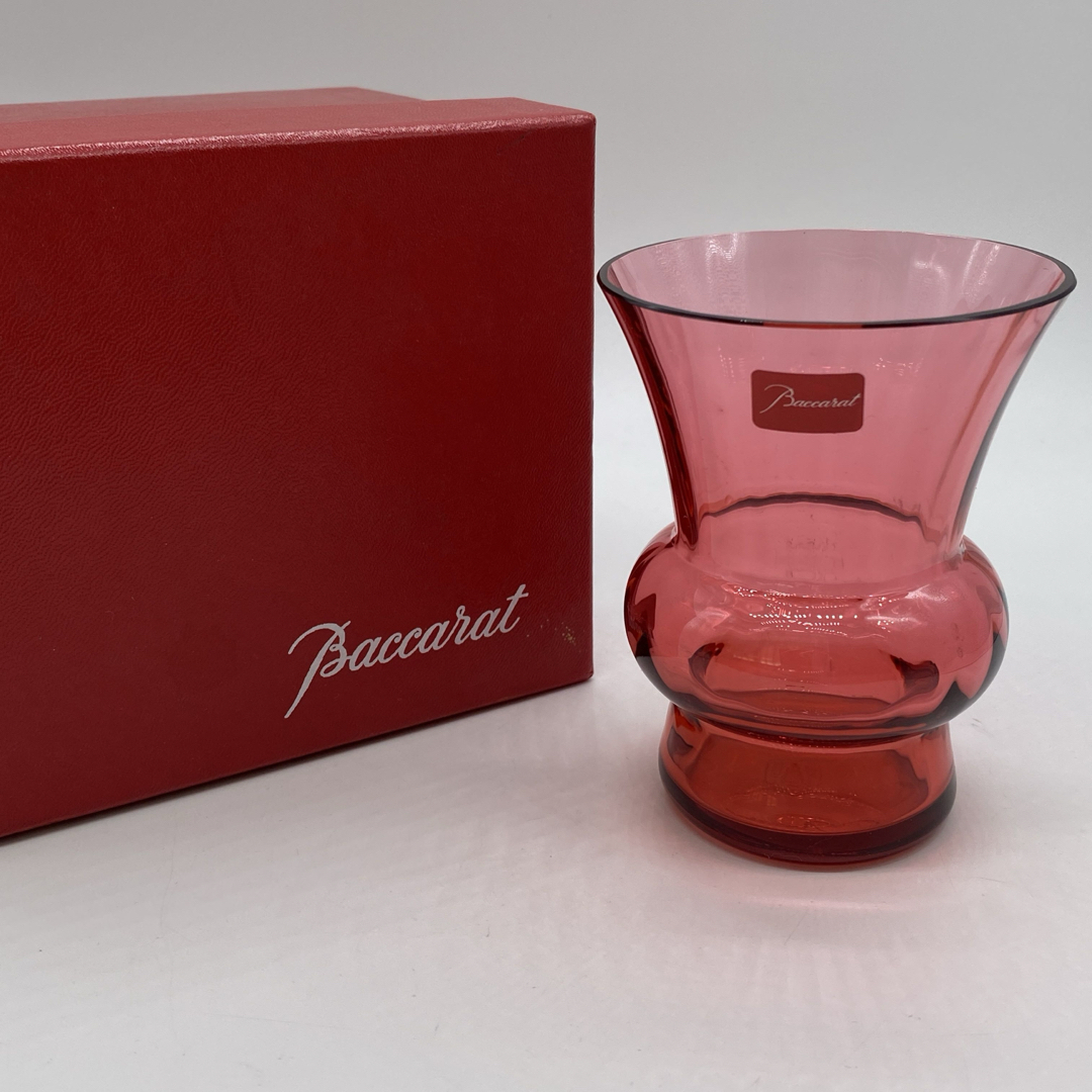 Baccarat - 箱付き バカラ 花瓶 フラワーベース レッド Baccarat - 箱付き バカラ 花瓶 フラワーベース レッド