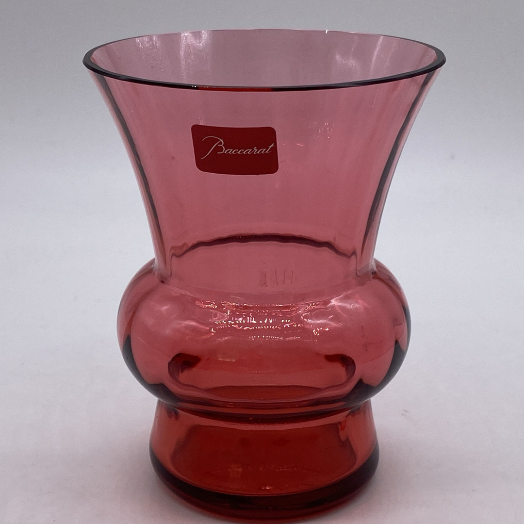 Baccarat - 箱付き バカラ 花瓶 フラワーベース レッド Baccarat - 箱付き バカラ 花瓶 フラワーベース レッド