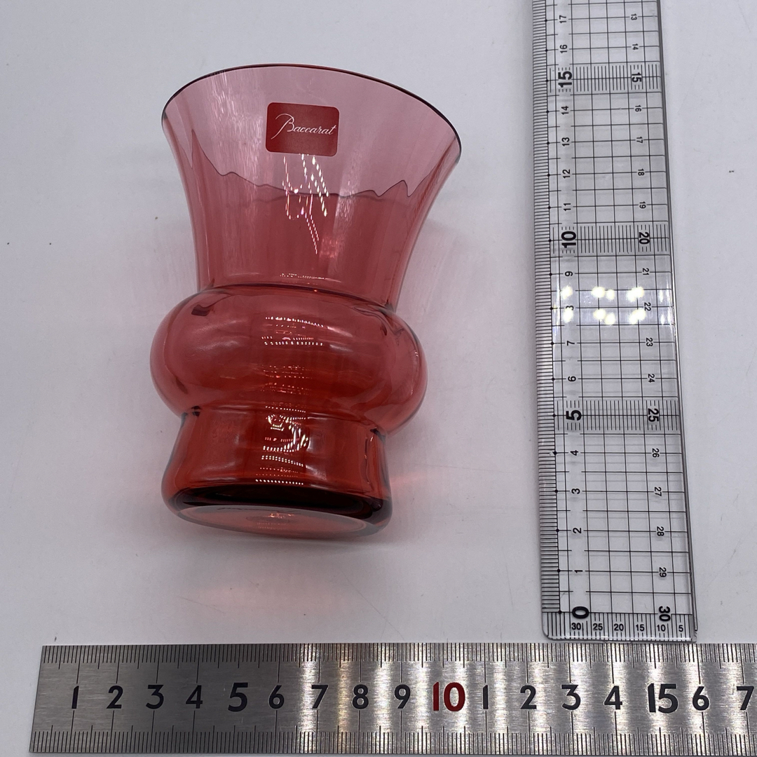 Baccarat - 箱付き バカラ 花瓶 フラワーベース レッド Baccarat - 箱付き バカラ 花瓶 フラワーベース レッド