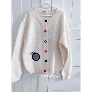 希少/familiar 秋冬/ファミリア刺繍カーディガン♡120
