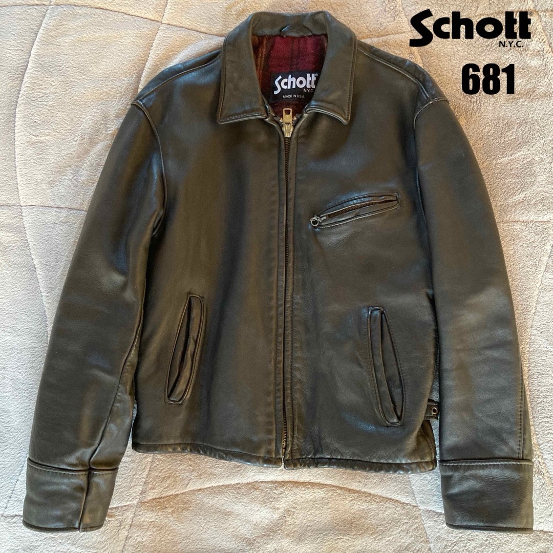 廃番 schott 681 襟付きシングルトラッカージャケット 廃番 schott 681 襟付きシングルトラッカージャケット