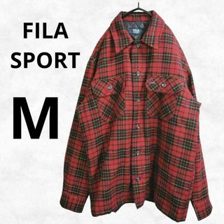 FILA - 【FILA SPORT】フィラ ジャケット（M）チェック ウール 赤 ボタン