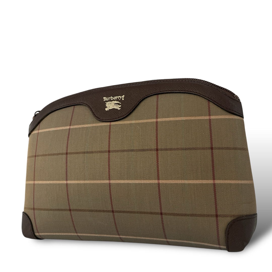 BURBERRY - オールド　バーバリーズ　クラッチバッグ　チェック柄　ホースロゴ　セカンドバッグ