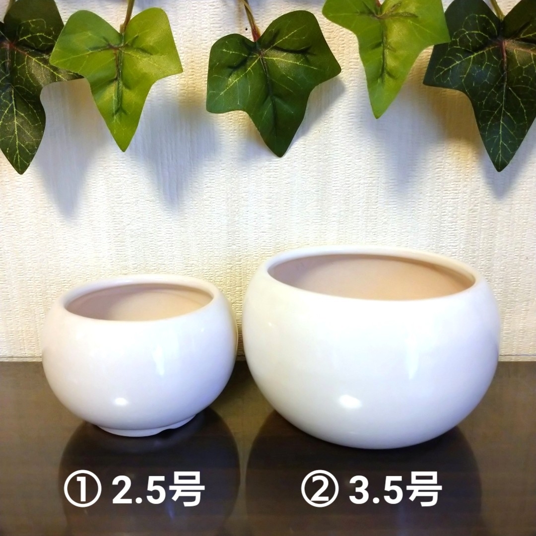 3.5号 2個 白 陶器鉢 丸鉢 植木鉢 盆栽鉢 ミニ盆栽 観葉鉢 山 3.5号 2個 白 陶器鉢 丸鉢 植木鉢 盆栽鉢 ミニ盆栽 観葉鉢 山