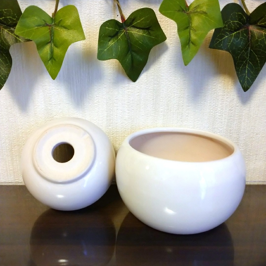 3.5号 2個 白 陶器鉢 丸鉢 植木鉢 盆栽鉢 ミニ盆栽 観葉鉢 山 3.5号 2個 白 陶器鉢 丸鉢 植木鉢 盆栽鉢 ミニ盆栽 観葉鉢 山