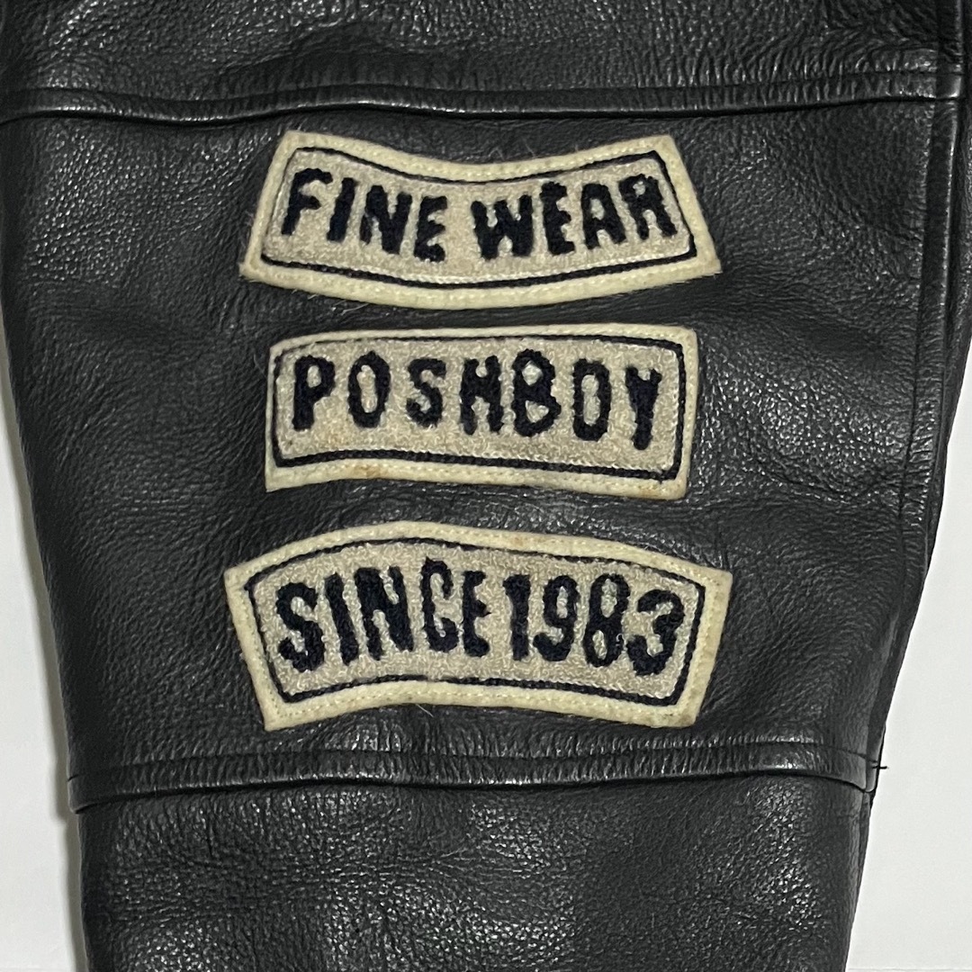 希少】POSH BOY ポシュボーイ スタジャン 袖レザー ワッペン 希少】POSH BOY ポシュボーイ スタジャン 袖レザー ワッペン