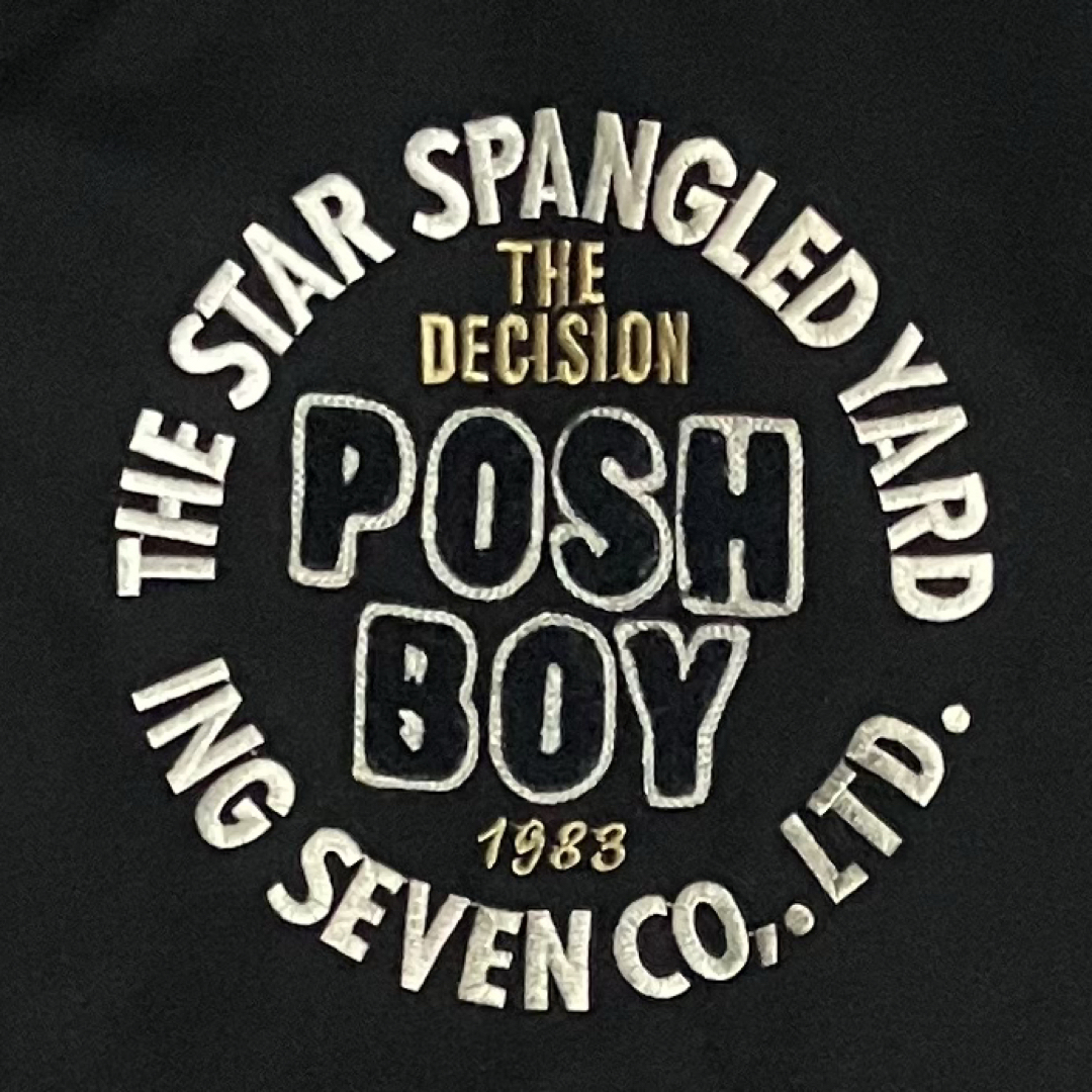 希少】POSH BOY ポシュボーイ スタジャン 袖レザー ワッペン 希少】POSH BOY ポシュボーイ スタジャン 袖レザー ワッペン