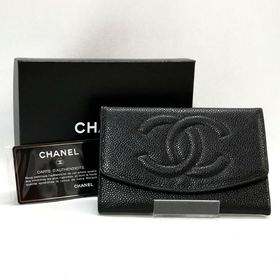 CHANEL(シャネル) キャビアスキン コインケース 二つ折り財布 CHANEL(シャネル) キャビアスキン コインケース 二つ折り財布
