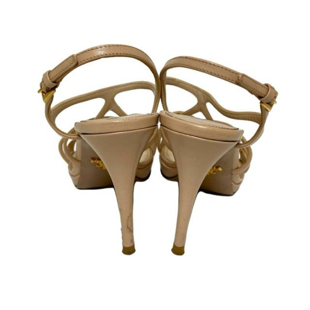 PRADA(プラダ) サンダル 37 レディース - ベージュ レザー PRADA(プラダ) サンダル 37 レディース - ベージュ レザー