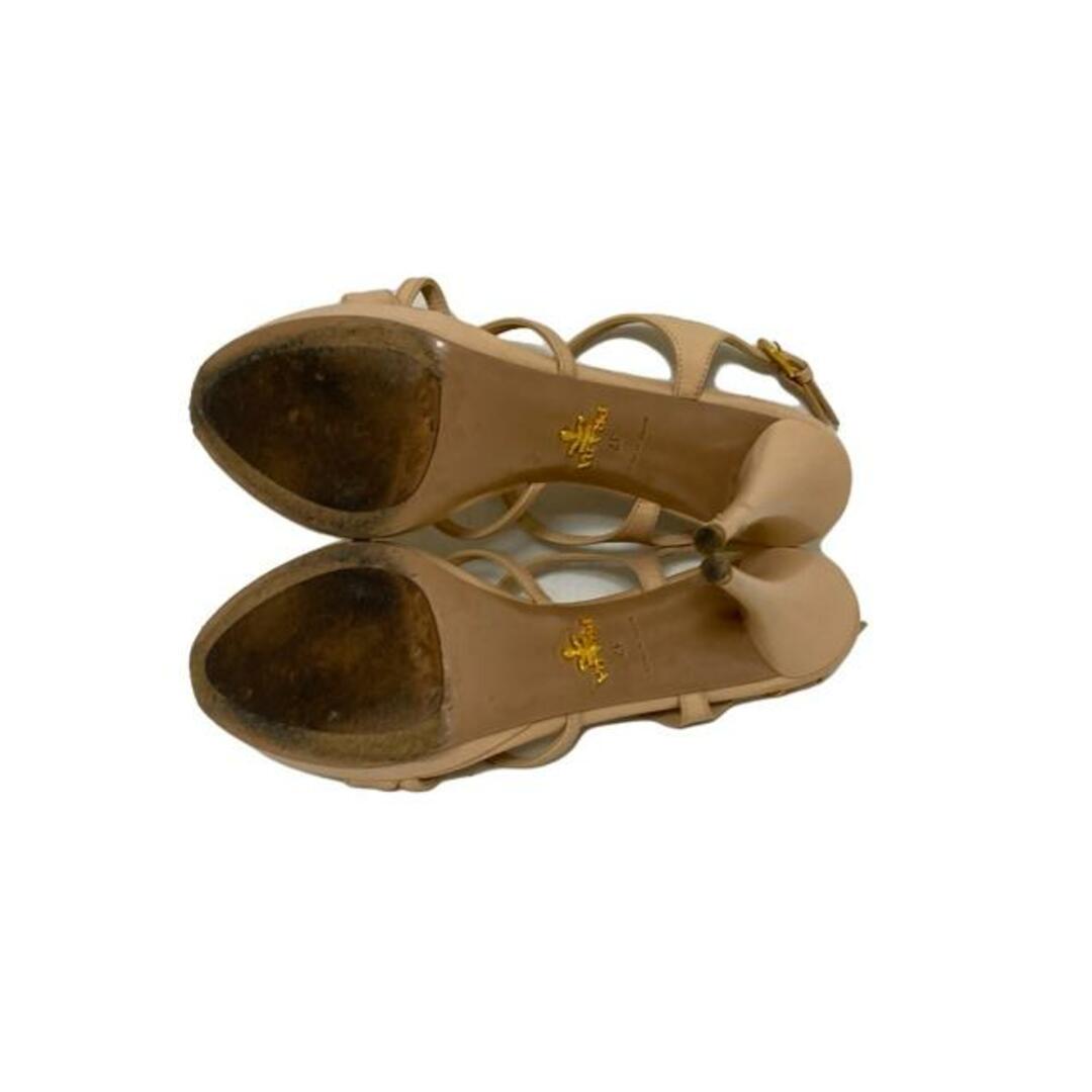 PRADA(プラダ) サンダル 37 レディース - ベージュ レザー PRADA(プラダ) サンダル 37 レディース - ベージュ レザー