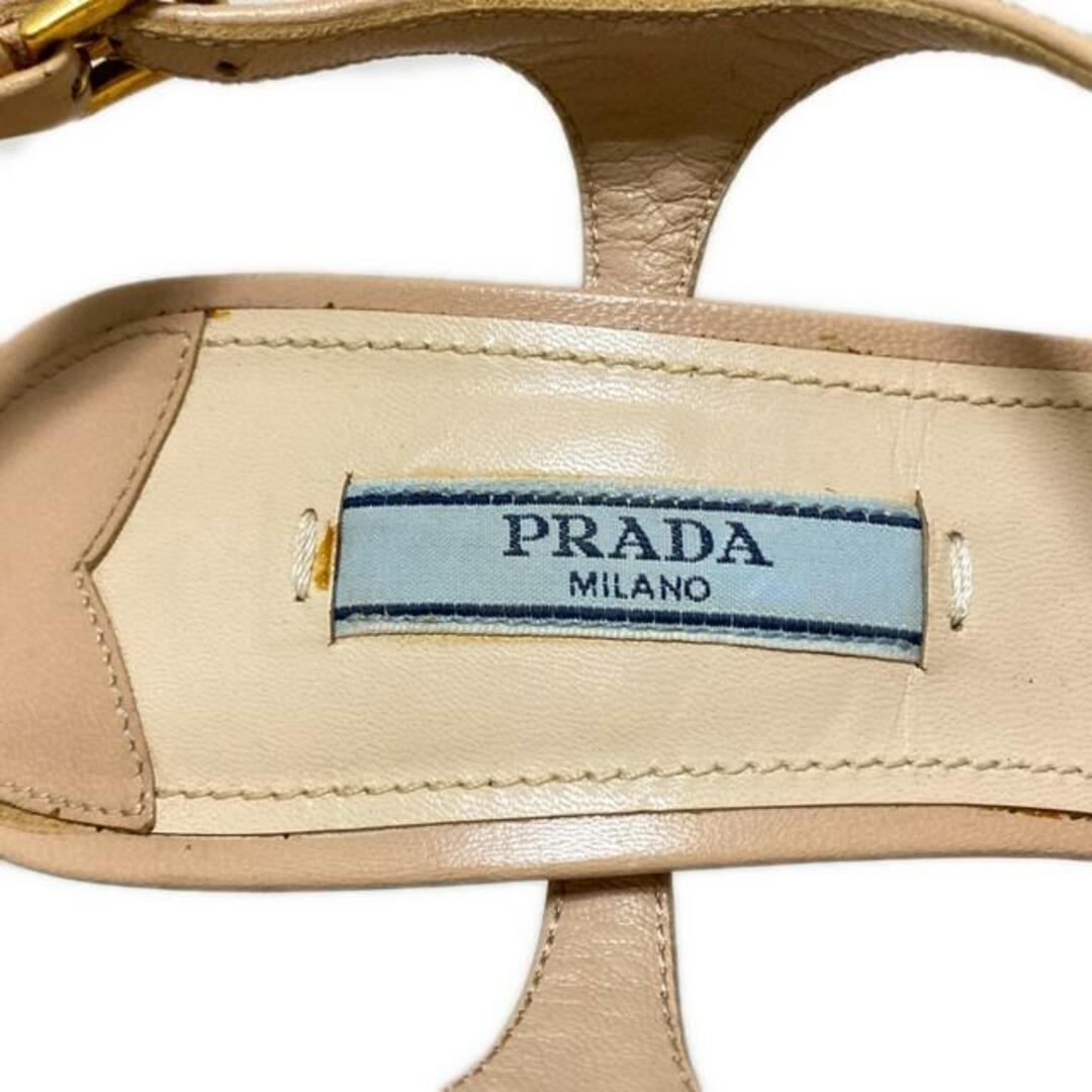 PRADA(プラダ) サンダル 37 レディース - ベージュ レザー PRADA(プラダ) サンダル 37 レディース - ベージュ レザー