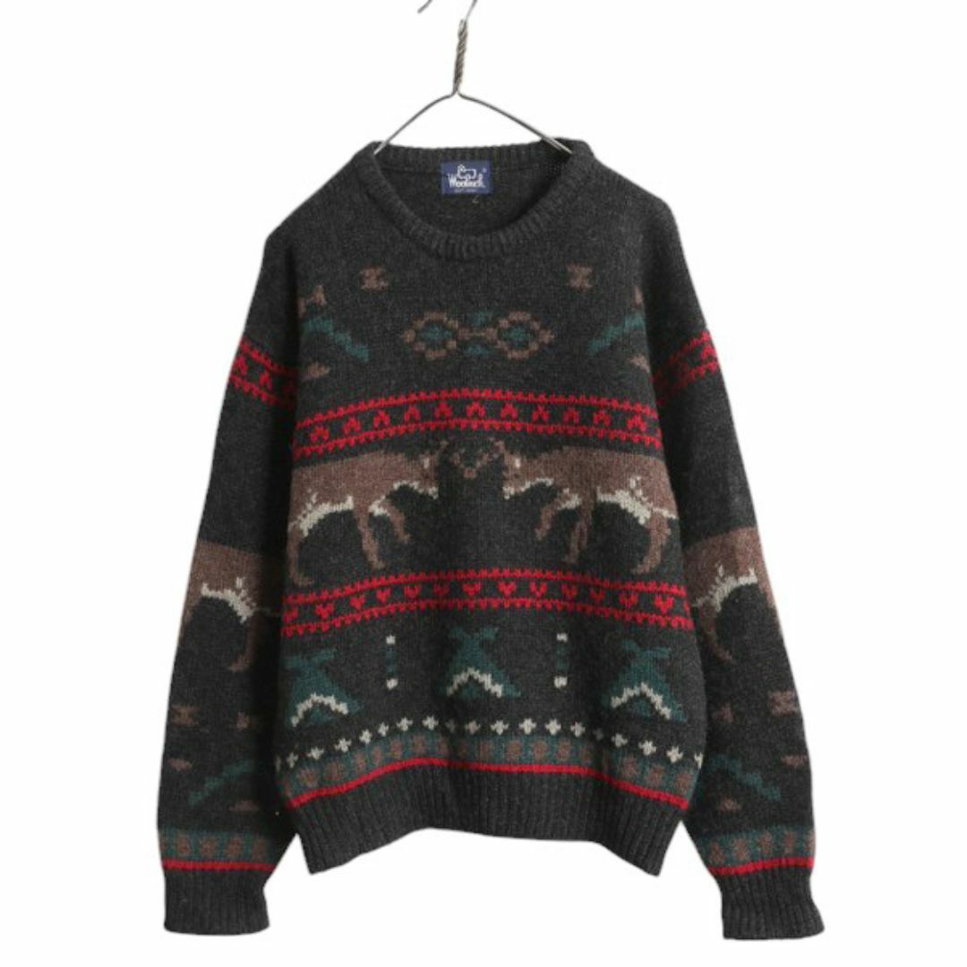 WOOLRICH - 80s ウールリッチ ノルディック 総柄 ウール ニット WOOLRICH - 80s ウールリッチ ノルディック 総柄 ウール ニット
