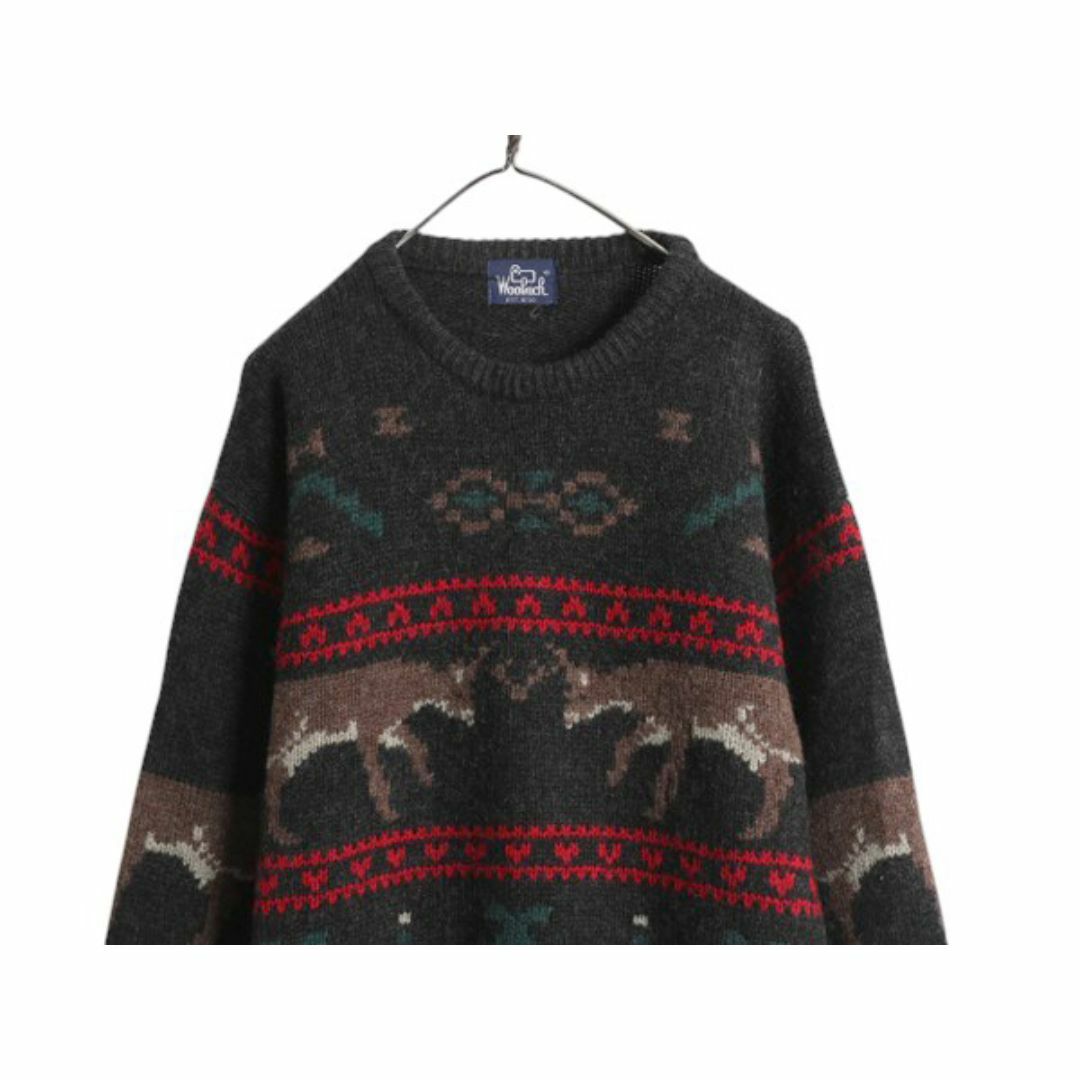 WOOLRICH - 80s ウールリッチ ノルディック 総柄 ウール ニット WOOLRICH - 80s ウールリッチ ノルディック 総柄 ウール ニット