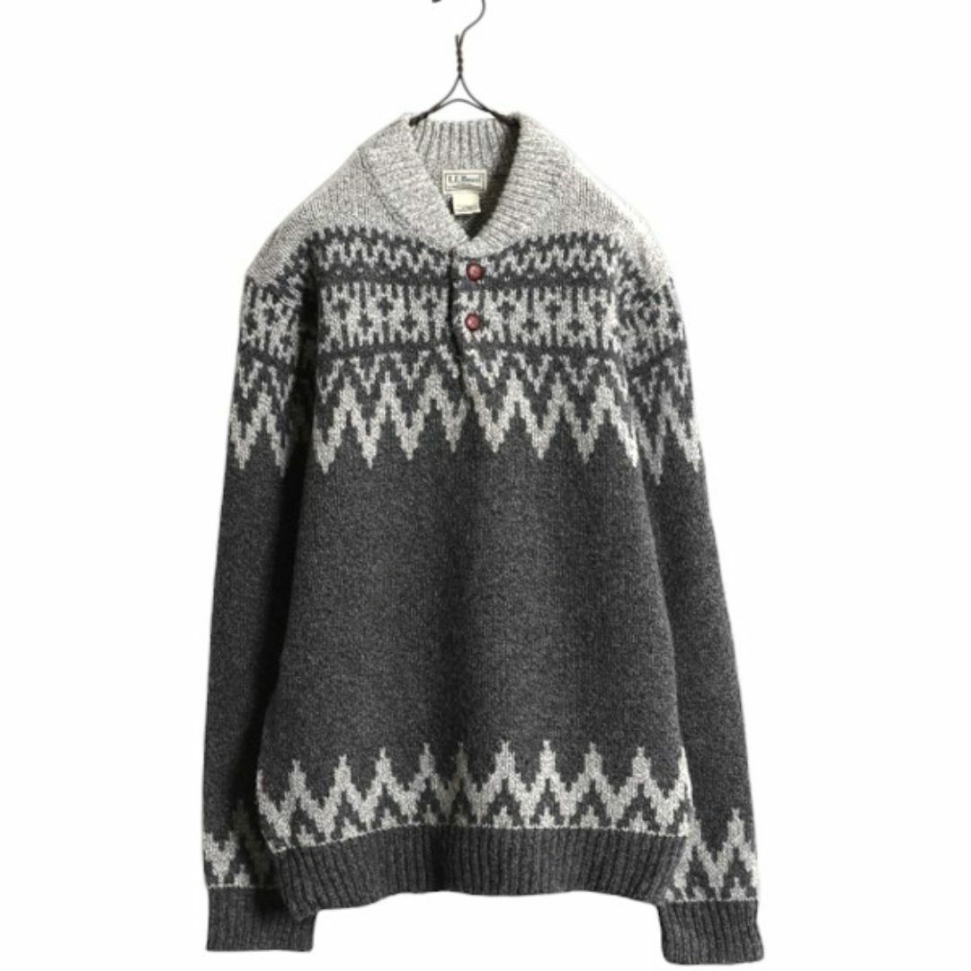 お歳暮 00s エルエルビーン ニット ウール ラム ヘンリーネック 男性用