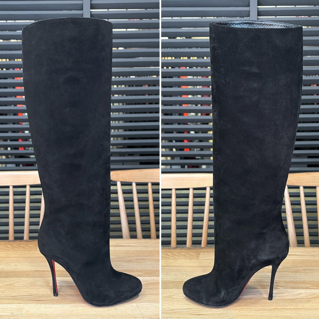 美品 クリスチャンルブタン ロングブーツ ハイヒール 10cm 黒 美品 クリスチャンルブタン ロングブーツ ハイヒール 10cm 黒