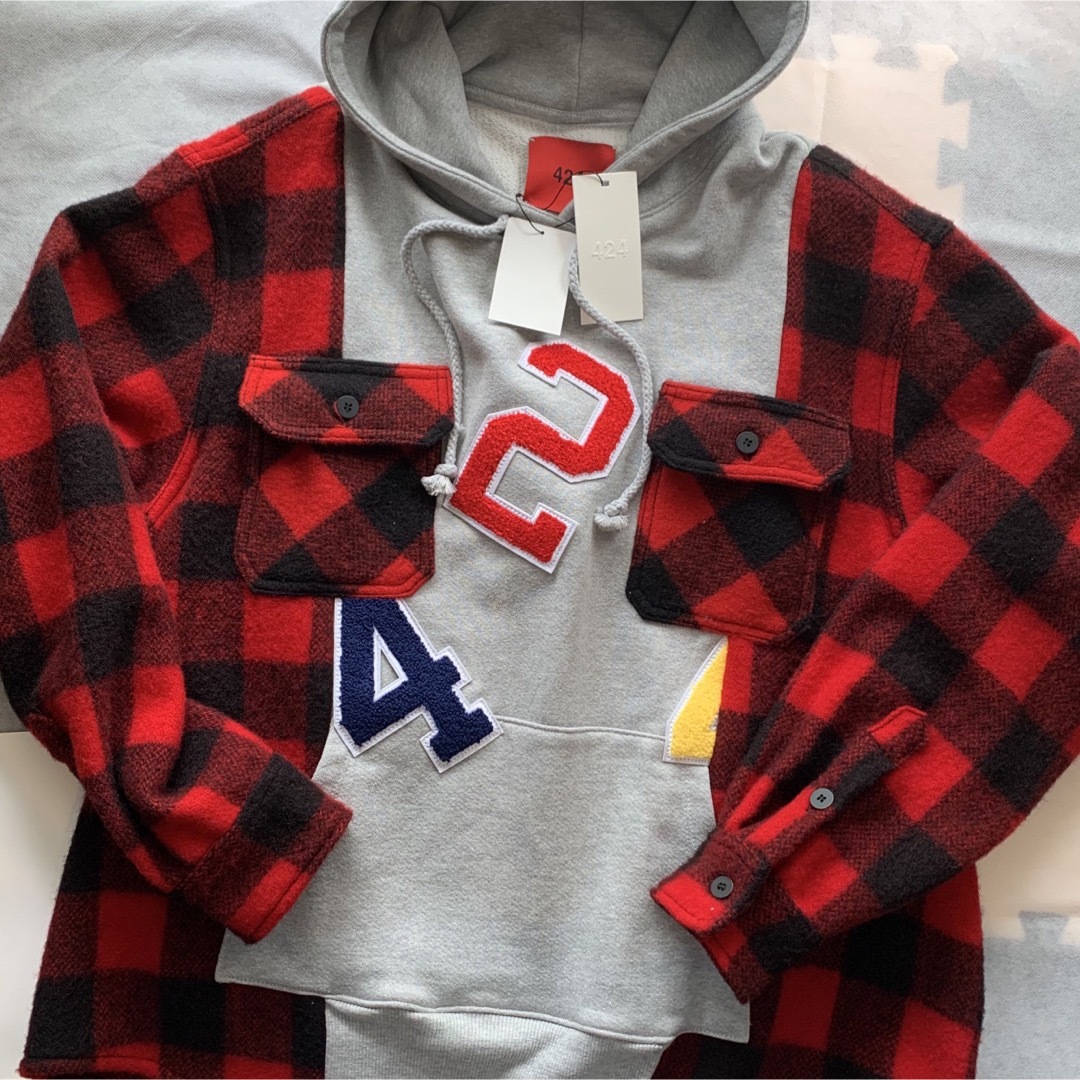 424】FLANNEL HOODIE/新品タグ付/送料込/納品書有 パーカー 424】FLANNEL HOODIE/新品タグ付/送料込/納品書有 パーカー