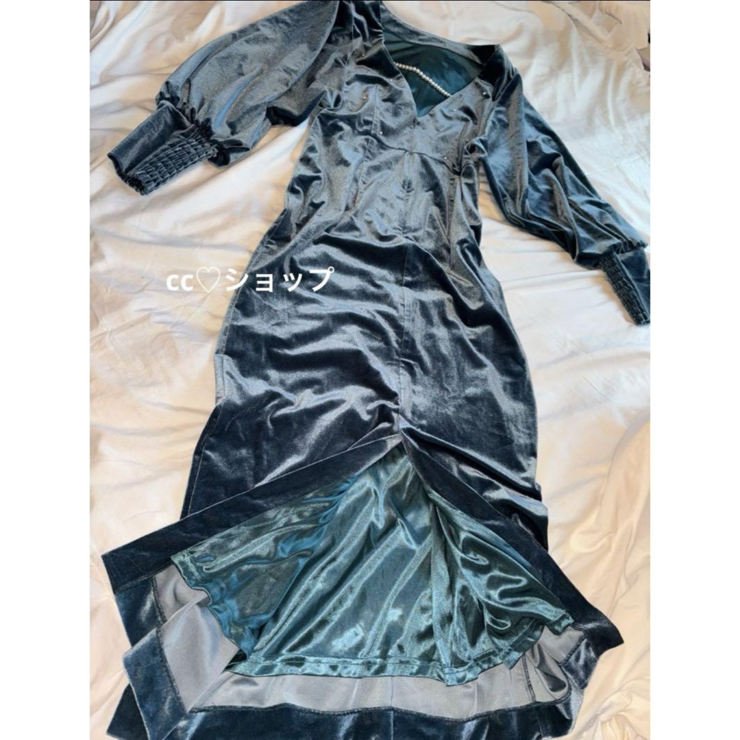 Ameri VINTAGE - Ameri BACK OPEN PEARL VELOUR DRESS 結婚式の Ameri VINTAGE - Ameri BACK OPEN PEARL VELOUR DRESS 結婚式の