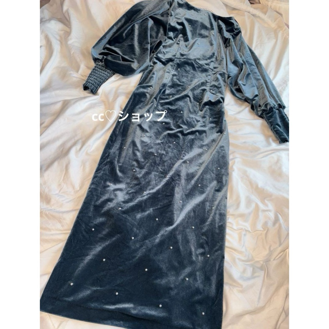 Ameri VINTAGE - Ameri BACK OPEN PEARL VELOUR DRESS 結婚式の Ameri VINTAGE - Ameri BACK OPEN PEARL VELOUR DRESS 結婚式の