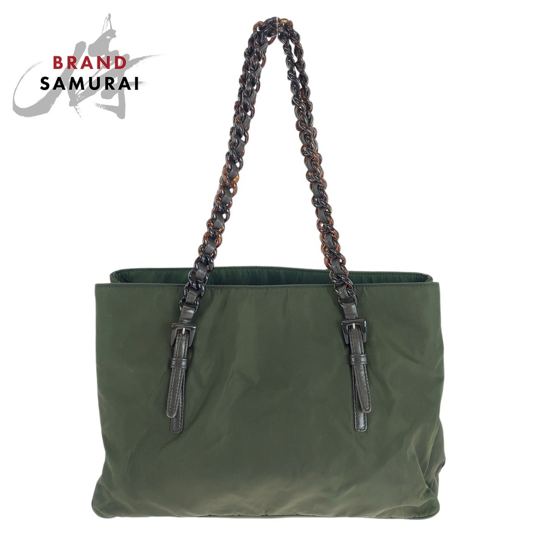 PRADA プラダ テスート 三角ロゴプレート カーキ ブラウン PRADA プラダ テスート 三角ロゴプレート カーキ ブラウン