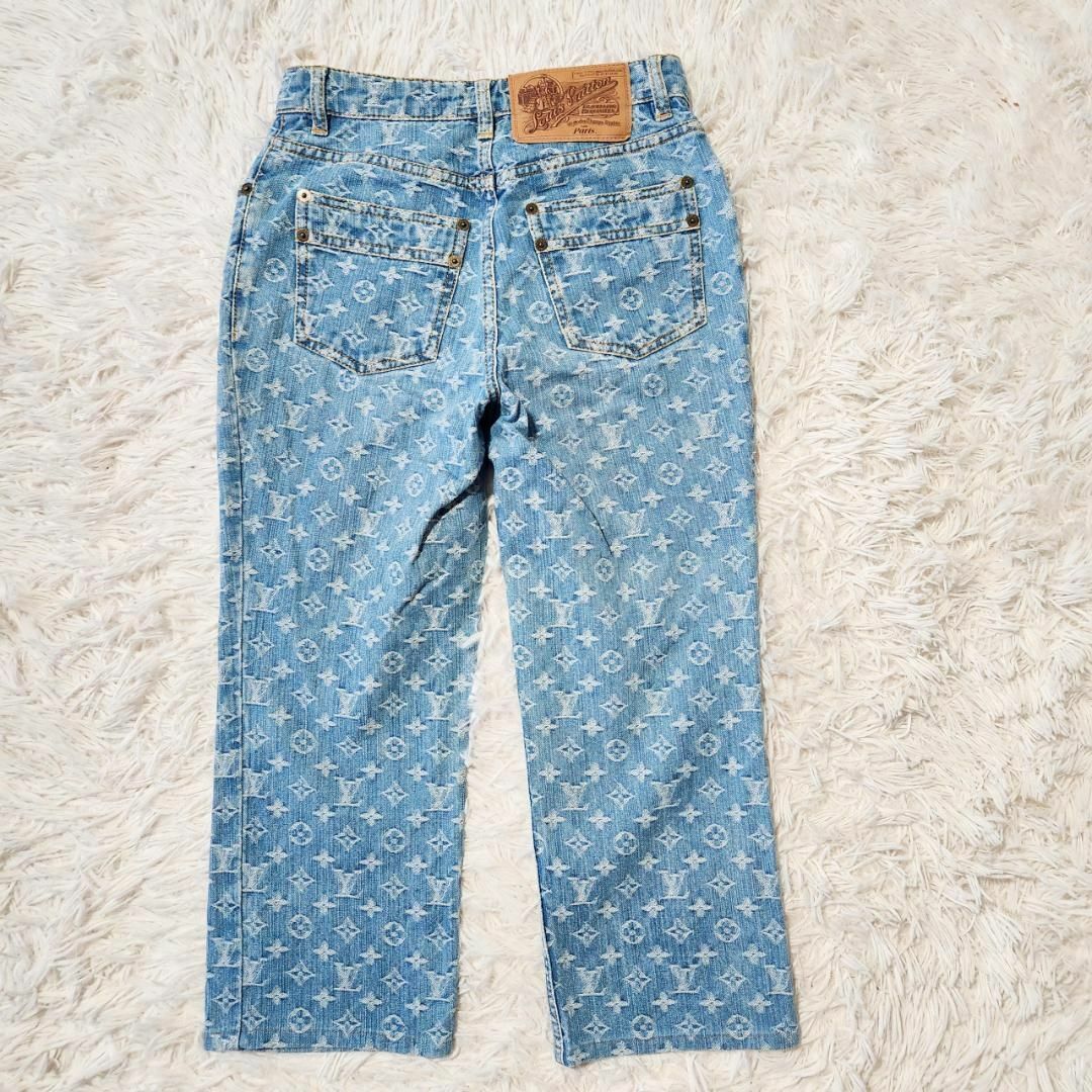 良品 鑑定済】ルイヴィトン デニムパンツ モノグラム 七分丈 良品 鑑定済】ルイヴィトン デニムパンツ モノグラム 七分丈