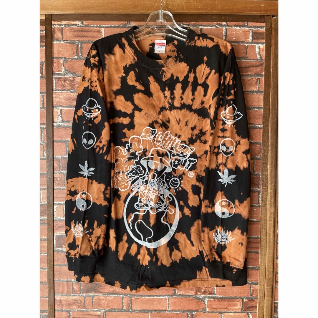 ハンドメイド 染色 タイダイ長袖Tシャツ ロンT オリジナル ハンドメイド 染色 タイダイ長袖Tシャツ ロンT オリジナル
