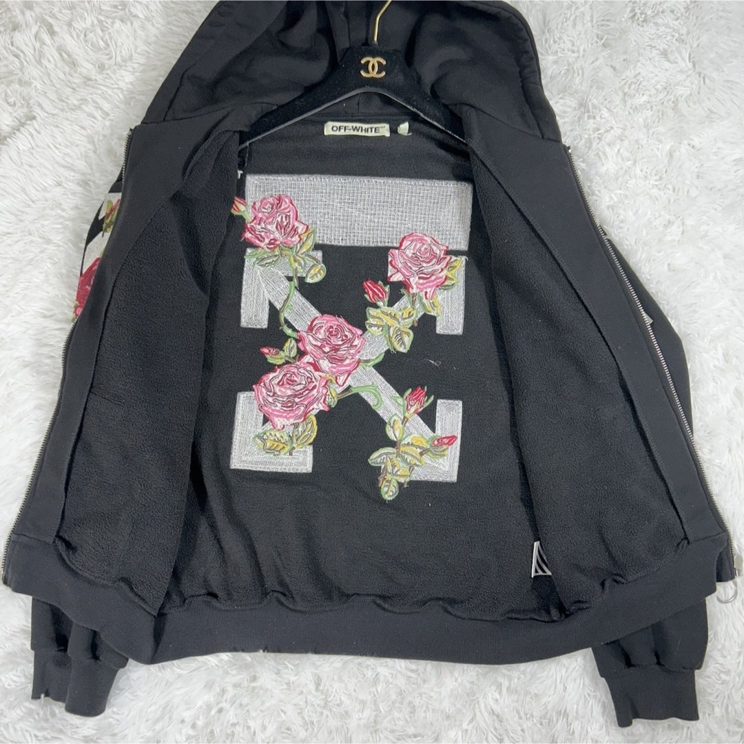 Off-White - 希少✨off-white rose オフホワイト パーカー 薔薇 Off-White - 希少✨off-white rose オフホワイト パーカー 薔薇