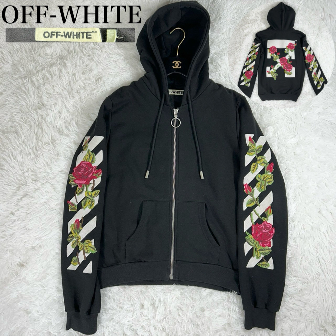 Off-White - 希少✨off-white rose オフホワイト パーカー 薔薇 Off-White - 希少✨off-white rose オフホワイト パーカー 薔薇