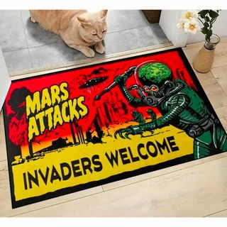 新品　Mars Attacks 室内用玄関マット 60cm(玄関マット)
