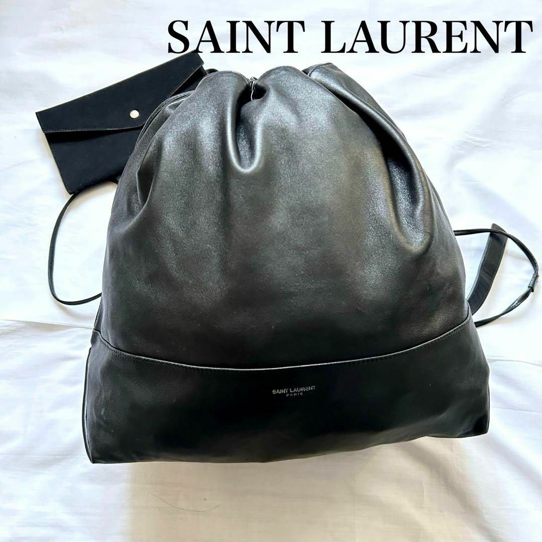 極美品 セリーヌ レザー リュック ターンロック ロゴ型押し 巾着 極美品 セリーヌ レザー リュック ターンロック ロゴ型押し 巾着