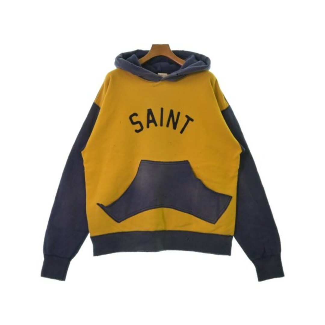 SAINT MICHAEL セントマイケル パーカー XL 黄x紺 【古着】【中古】 SAINT MICHAEL セントマイケル パーカー XL 黄x紺 【古着】【中古】