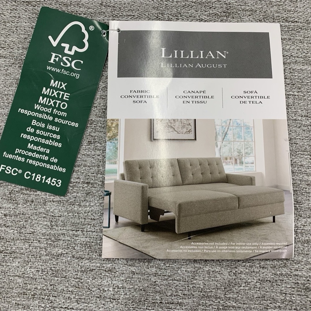 LILIAN AUGUST 布製ソファーベッド ライトグレー コストコ 家具 LILIAN AUGUST 布製ソファーベッド ライトグレー コストコ 家具