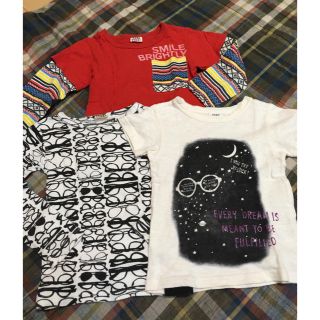 ジャンクストアー(JUNK STORE)のJUNK STORE◇Tシャツセット110㎝◇レイヤード風&メガネ柄セット(Tシャツ/カットソー)