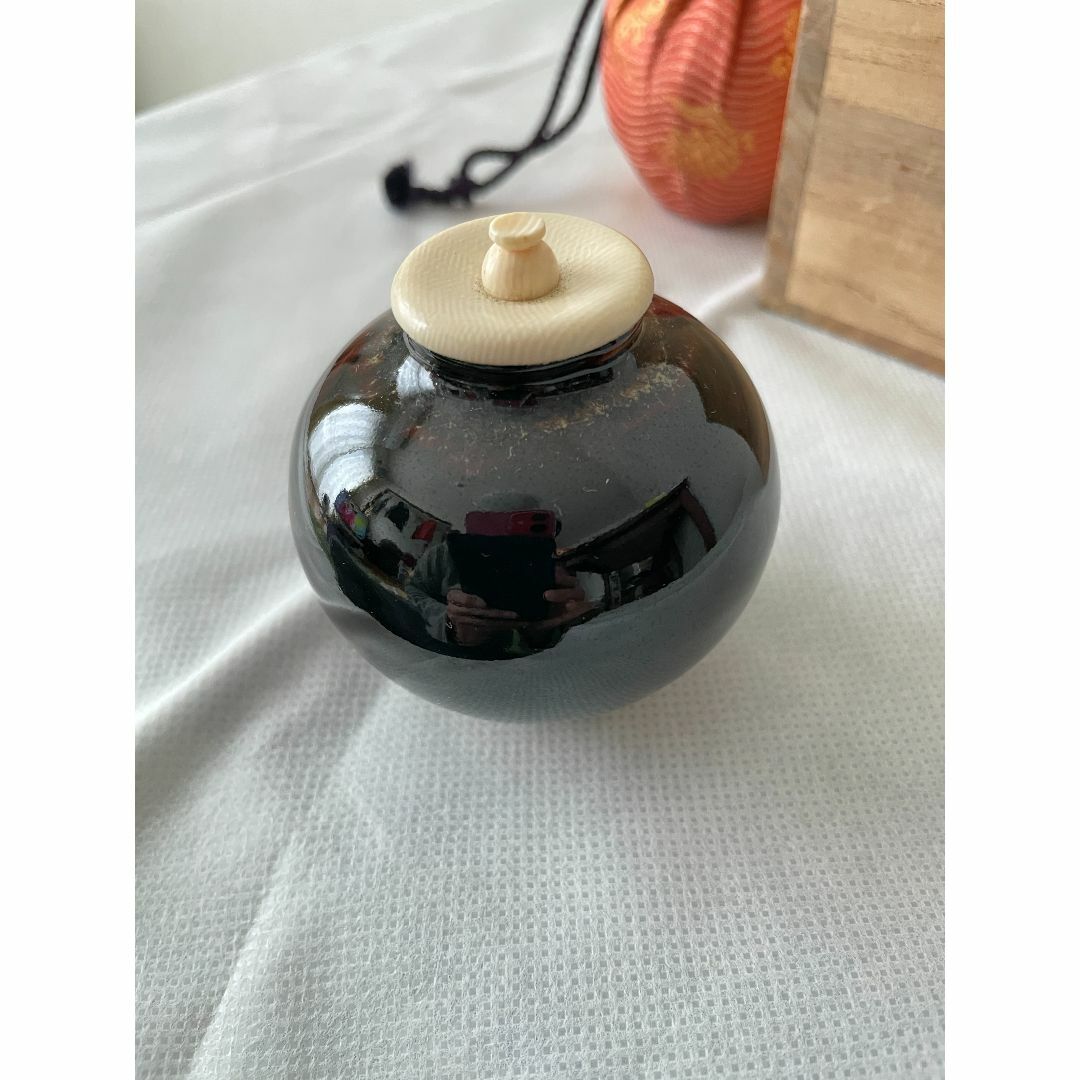 大量入荷 茶道具 文琳茶入 笹蔓緞子 工芸品