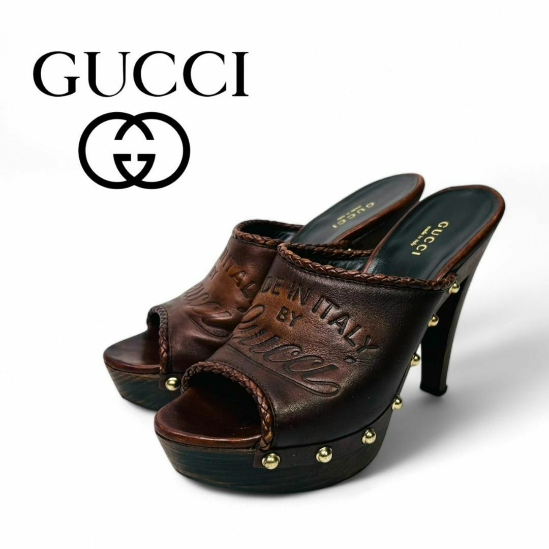 GUCCI - グッチ レザー サンダル サイズ36 23㎝の通販 by コレ's GUCCI - グッチ レザー サンダル サイズ36 23㎝の通販 by コレ's