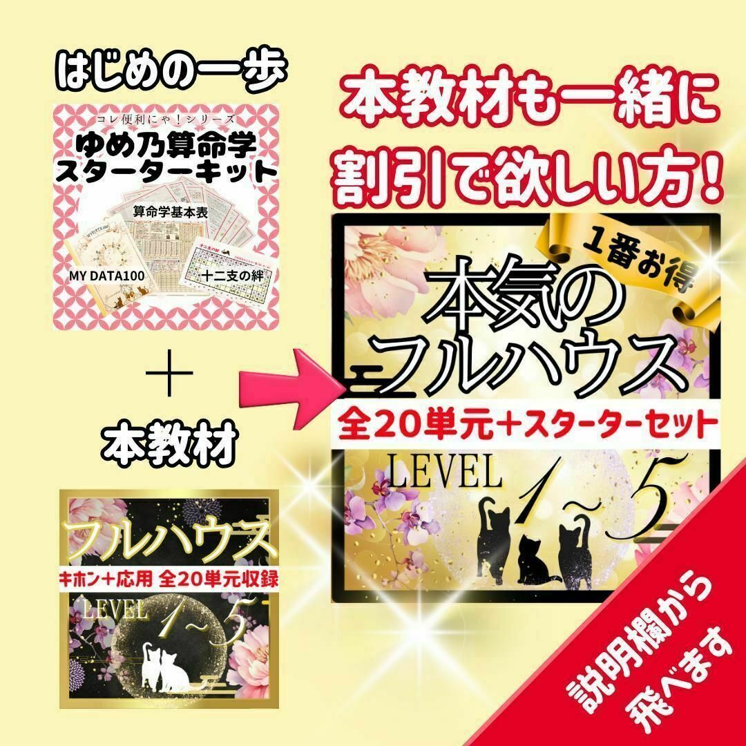 11,000引】ゆめ乃算命学 本気のフルハウス 算命学 独学 - メルカリ