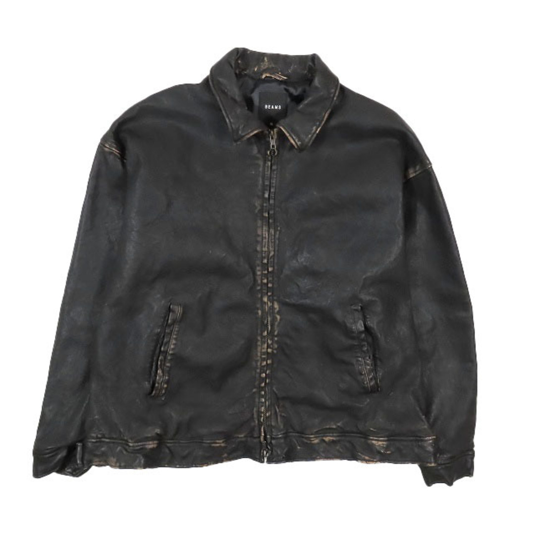 BEAMS - BEAMS ユーズド加工 ヴィンテージ シープレザー ジップ BEAMS - BEAMS ユーズド加工 ヴィンテージ シープレザー ジップ
