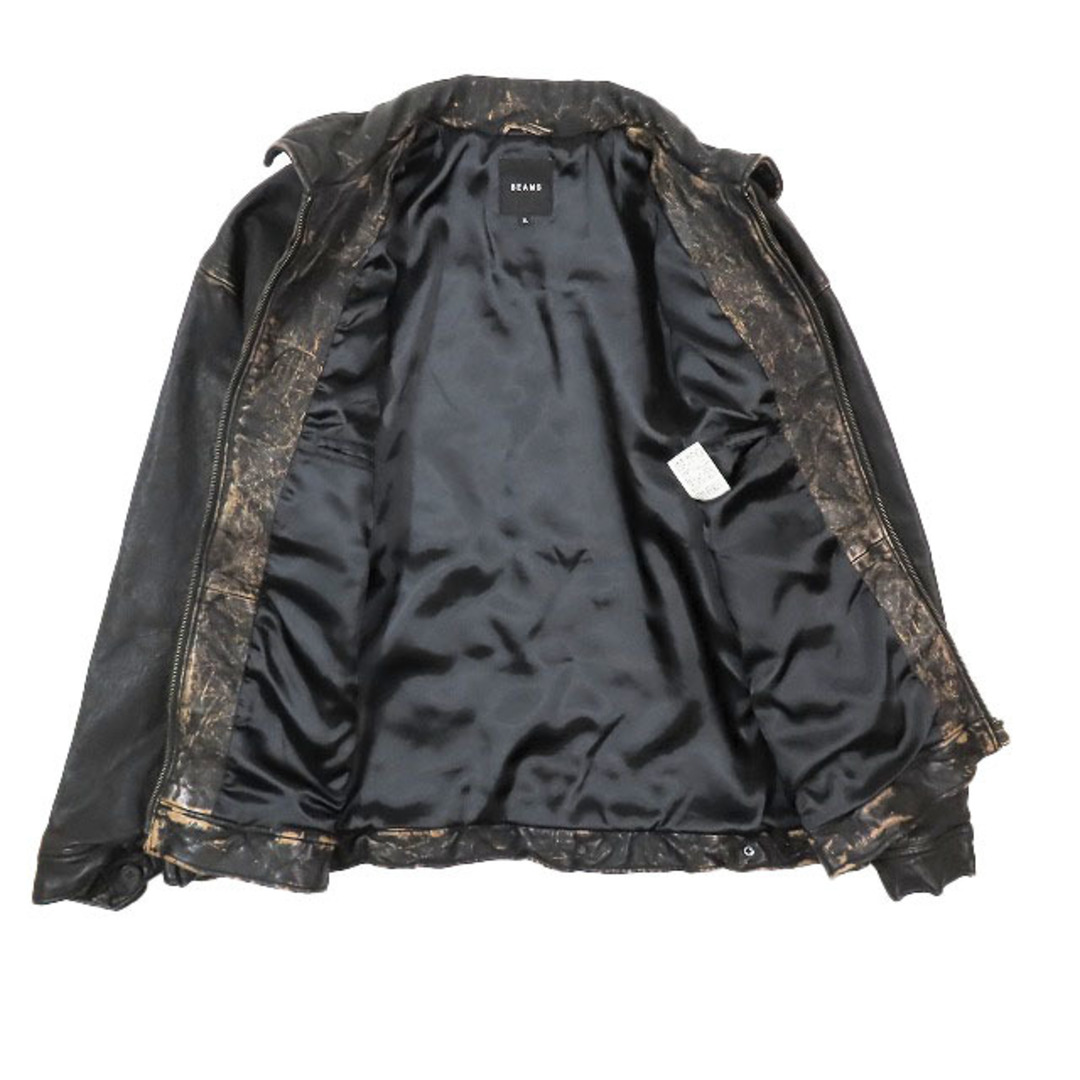 BEAMS - BEAMS ユーズド加工 ヴィンテージ シープレザー ジップ BEAMS - BEAMS ユーズド加工 ヴィンテージ シープレザー ジップ