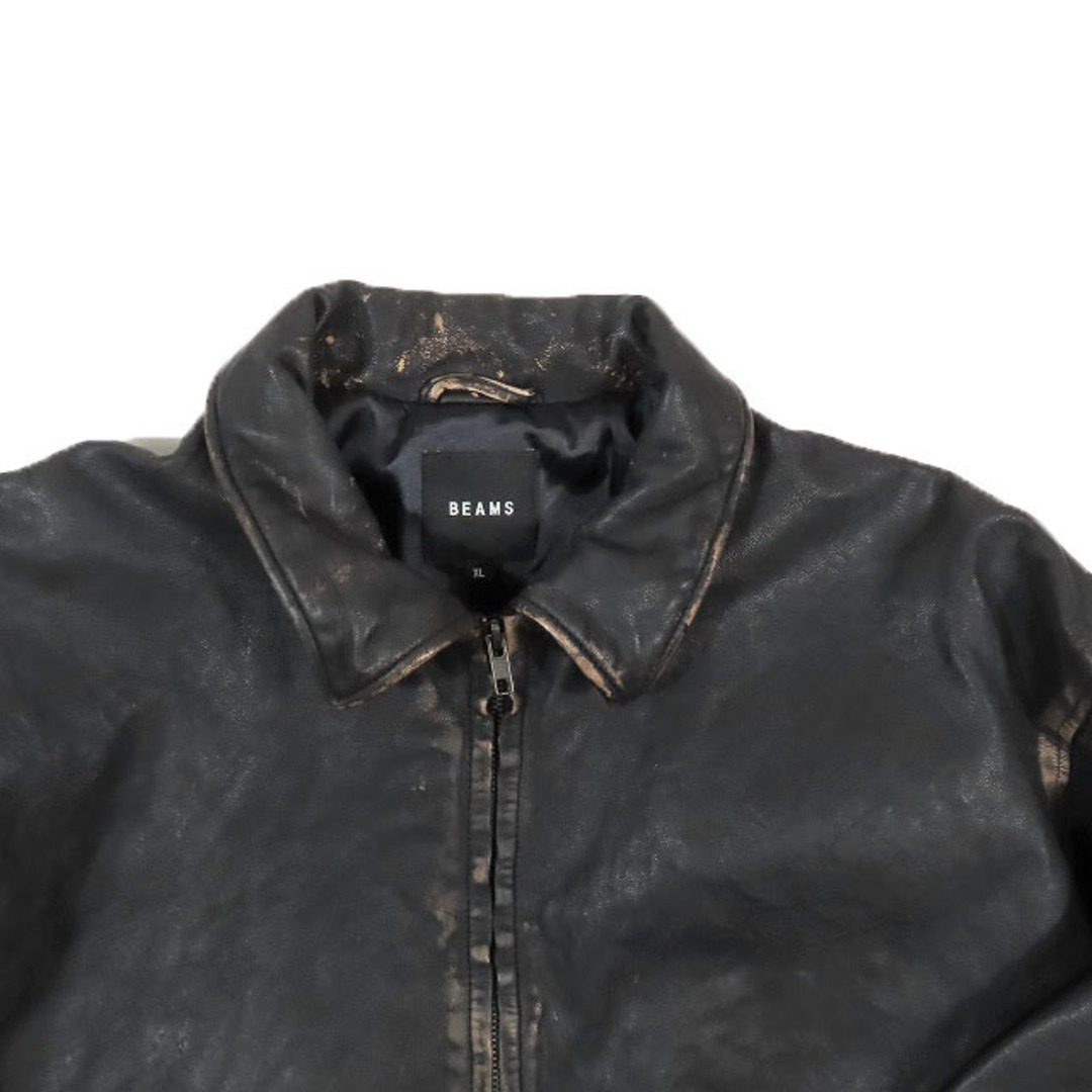 BEAMS - BEAMS ユーズド加工 ヴィンテージ シープレザー ジップ BEAMS - BEAMS ユーズド加工 ヴィンテージ シープレザー ジップ