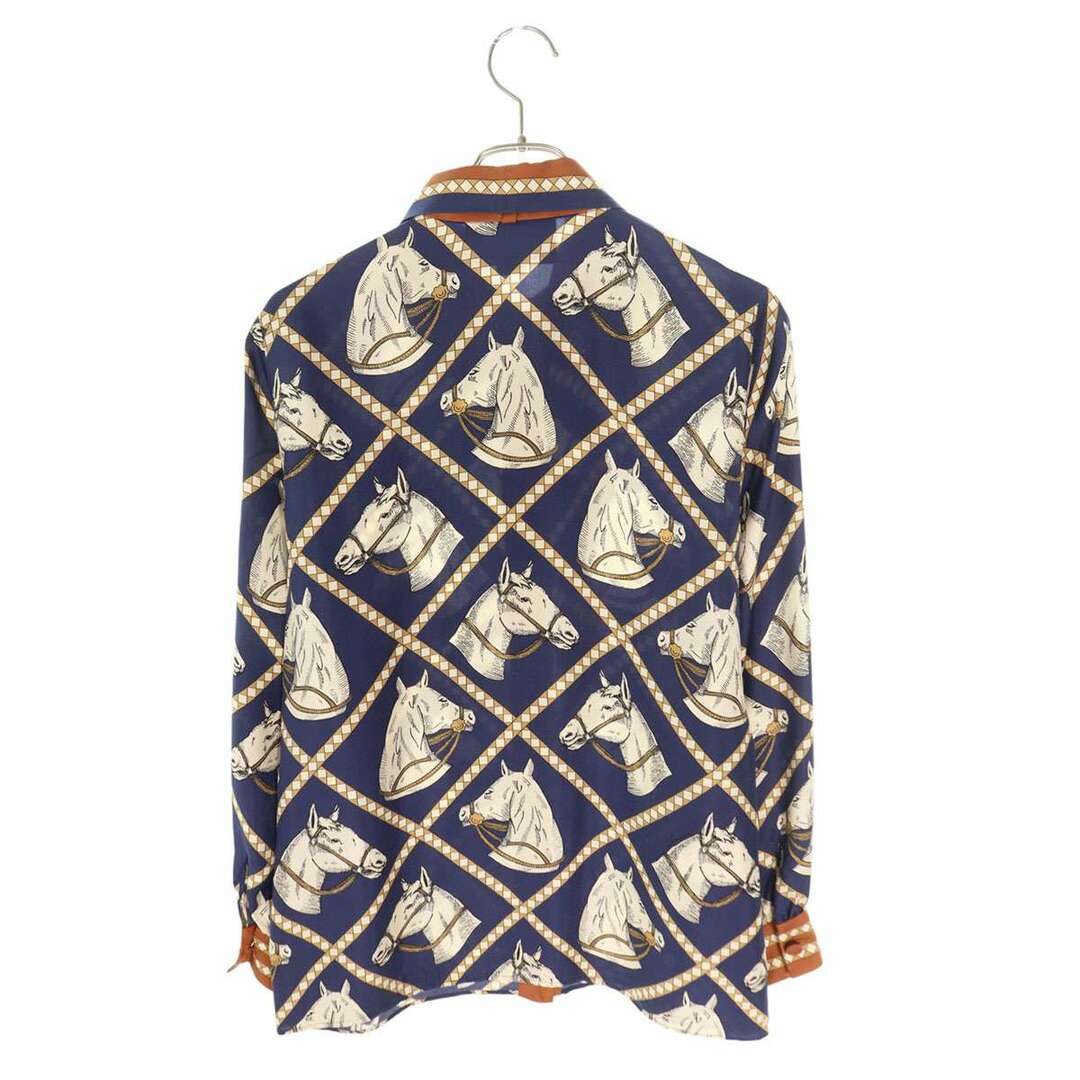 GUCCI - グッチ 721477 ZAK87 シルクホース柄長袖シャツ メンズ GUCCI - グッチ 721477 ZAK87 シルクホース柄長袖シャツ メンズ