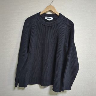ビューティアンドユースユナイテッドアローズ(BEAUTY&YOUTH UNITED ARROWS)の美品＜H BEAUTY&YOUTH＞ RIB CREW NECK KNIT 黒M(ニット/セーター)